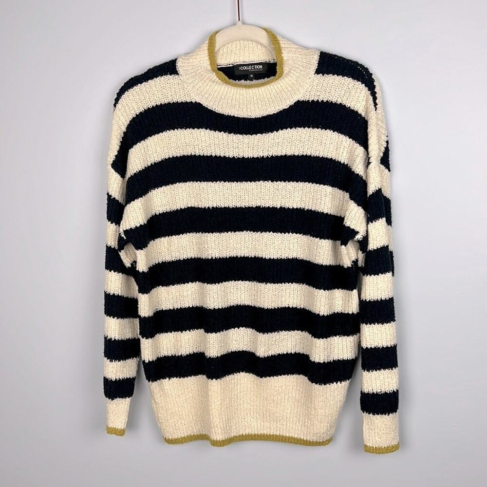 Debenhams striped mock neck cozy large sweater